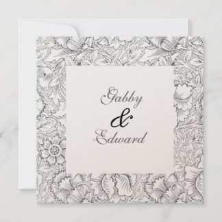 Faire-part de mariage Motif vintage noir et blanc