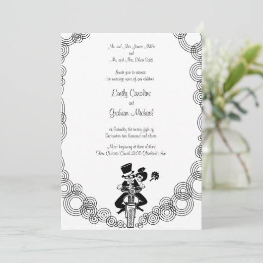 Faire-part de mariage moto (Debout devant)