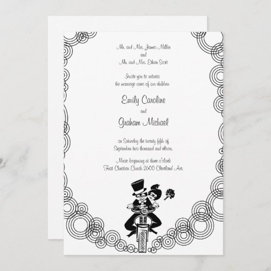 Faire-part de mariage moto (Devant / Derrière)