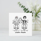 Faire-part de mariage motocyclette personnalisée (Debout devant)