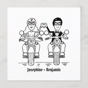 Faire-part de mariage motocyclette personnalisée