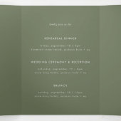 Faire-part de mariage multi-événements minimal Ver (Intérieur au milieu)