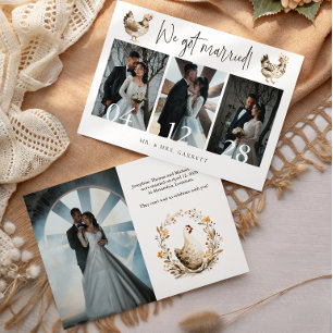 Faire-Part de Mariage Multi Photo Country Chicken