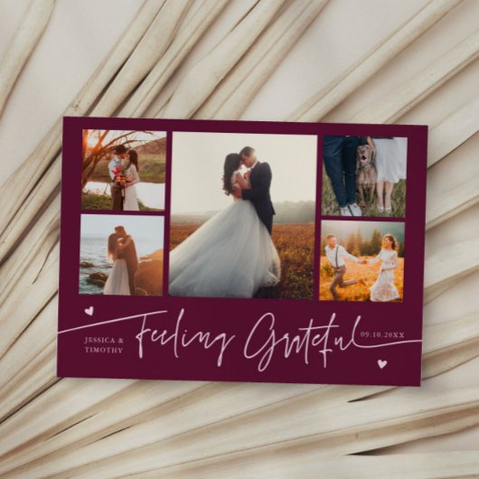 Faire-part de mariage multi-photos Cranberry avec