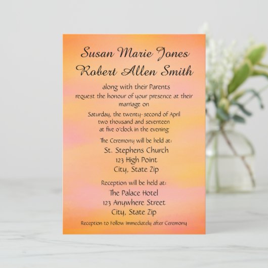 Faire-part de mariage multicolore (Debout devant)