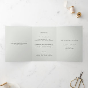 Faire-part de mariage multiévénement gris clair mi