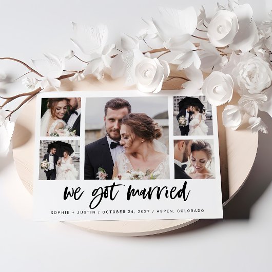 Faire-part de mariage multiphoto décontracté Scrip