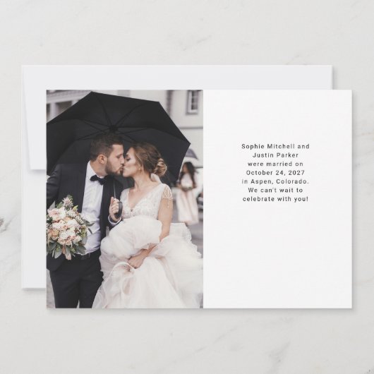 Faire-part de mariage multiphoto décontracté Scrip (Dos)