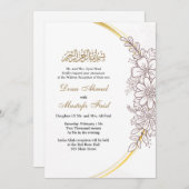 faire-part de mariage musculaire floral (Devant / Derrière)