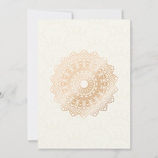 Faire-part de mariage musulmane blanche et or (Dos)
