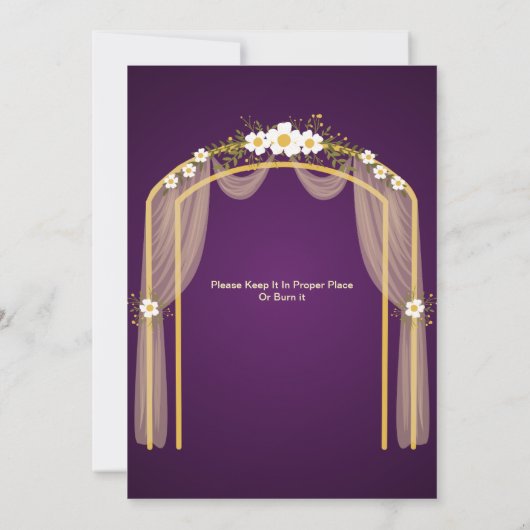 Faire-part de mariage musulmane inspirée par l'art (Dos)