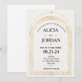 Faire-part de mariage Mystique d'astronomie d'or (Devant / Derrière)