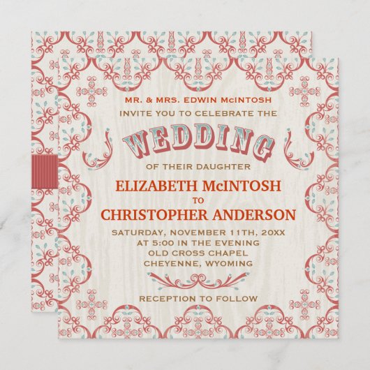 Faire-part de mariage national (Devant / Derrière)