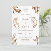 Faire-part de mariage naturelle blanche et brune (Debout devant)