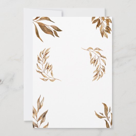 Faire-part de mariage naturelle blanche et brune (Dos)