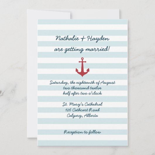 Faire-part de mariage nautique (Devant)