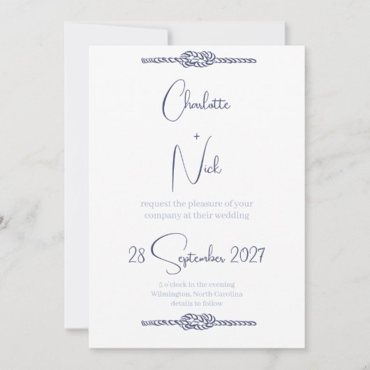 Faire-part de mariage nautique (Devant)