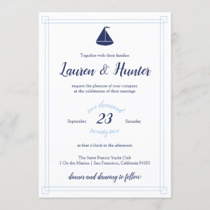 Faire-part de mariage Nautique