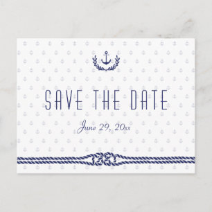 Faire-part de mariage nautique à fond blanc avec a