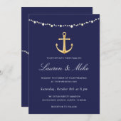 Faire-part de mariage nautique, Ancre d'or de la M (Devant / Derrière)