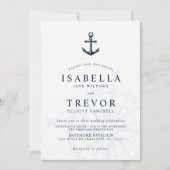 Faire-part de mariage nautique Ancre vintage (Devant)
