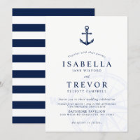 Faire-part de mariage nautique Ancre vintage