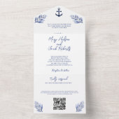 Faire-part de mariage nautique côtier (À l'intérieur)