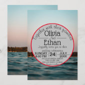 Faire-part de mariage nautique de la marine modern (Devant / Derrière)