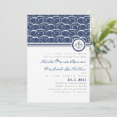 Faire-part de mariage nautique de monogramme de (Debout devant)