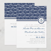 Faire-part de mariage nautique de monogramme de (Devant / Derrière)