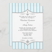 Faire-part de mariage nautique gris bleu poudre (Devant / Derrière)