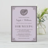 Faire-part de mariage nautique gris pourpre (Debout devant)