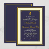 Faire-part de mariage nautique Marine Gold Seahors (Devant / Derrière)