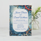 Faire-part de mariage nautique rustique chic (Debout devant)