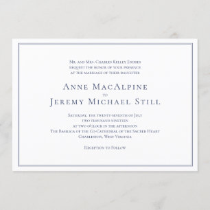 Faire-part de mariage naval formel avec bordure