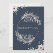 Faire-part de mariage Navy Blue & Gold Save The Da (Dos)