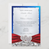 Faire-part de mariage Navy Bow Silver Diamond (Dos)