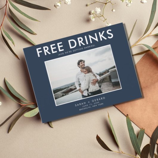 Faire-Part de Mariage Navy Drinks Gratuits Drôle