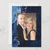 Faire-part de mariage Navy et Agate argentée (Dos)