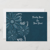 Faire-part de mariage Navy Gerber Daisy (Dos)