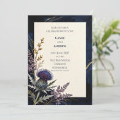 Faire-part de mariage Navy Thistle Copper (Debout devant)