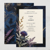 Faire-part de mariage Navy Thistle Copper (Devant / Derrière)
