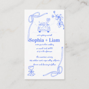 Faire-part de mariage Navy Whimsical Français