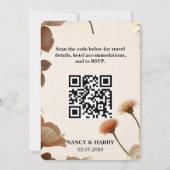 Faire-part de mariage neutre avec fleurs sculptura (Dos)