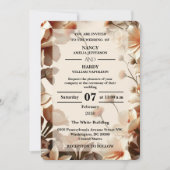 Faire-part de mariage neutre avec fleurs sculptura (Devant)