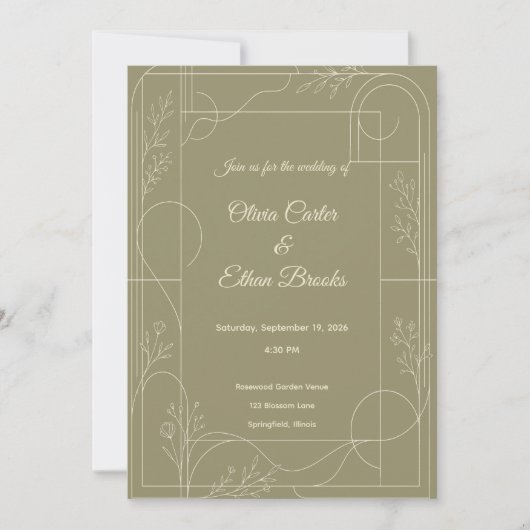 Faire-part de mariage neutre moderne (Devant)