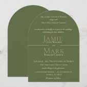 Faire-part de mariage neutre olive et beige (Devant / Derrière)