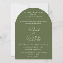 Faire-part de mariage neutre olive et beige