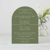 Faire-part de mariage neutre olive et beige (Debout devant)