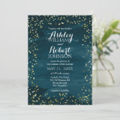 Faire-part de mariage nocturne étoilée (Debout devant)